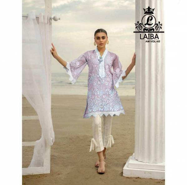 Laiba Am 45 Pure Georgette Stylish Kurti With Bottom Pakistani Collection